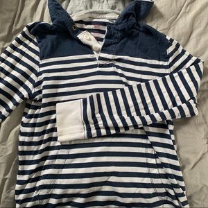 Striped blue and white hoodie